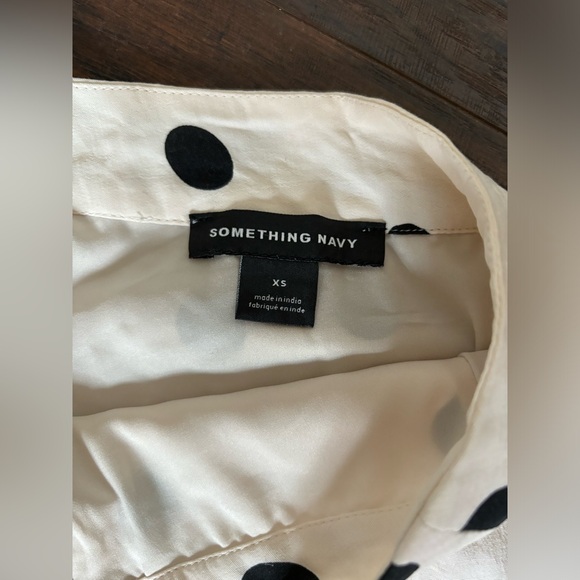 Something Navy High Waist Midi Polka Dot Skirt - Picture 5 of 8